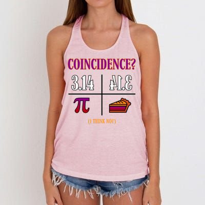 Coincidence I Think Not Pi Day Funny Pie Style  Women's Knotted Racerback Tank