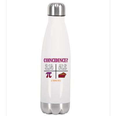 Coincidence I Think Not Pi Day Funny Pie Style  Stainless Steel Insulated Water Bottle