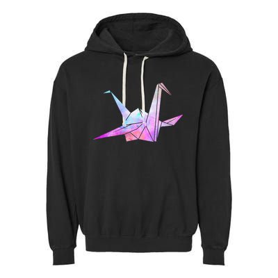 Colorful Origami Japanese Culture Art Paper Folding Cranes Garment-Dyed Fleece Hoodie