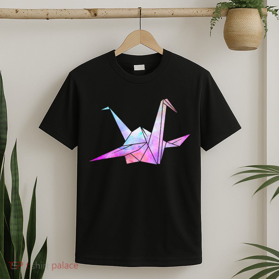Colorful Origami Japanese Culture Art Paper Folding Cranes T-Shirt