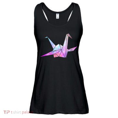 Colorful Origami Japanese Culture Art Paper Folding Cranes Ladies Essential Flowy Tank