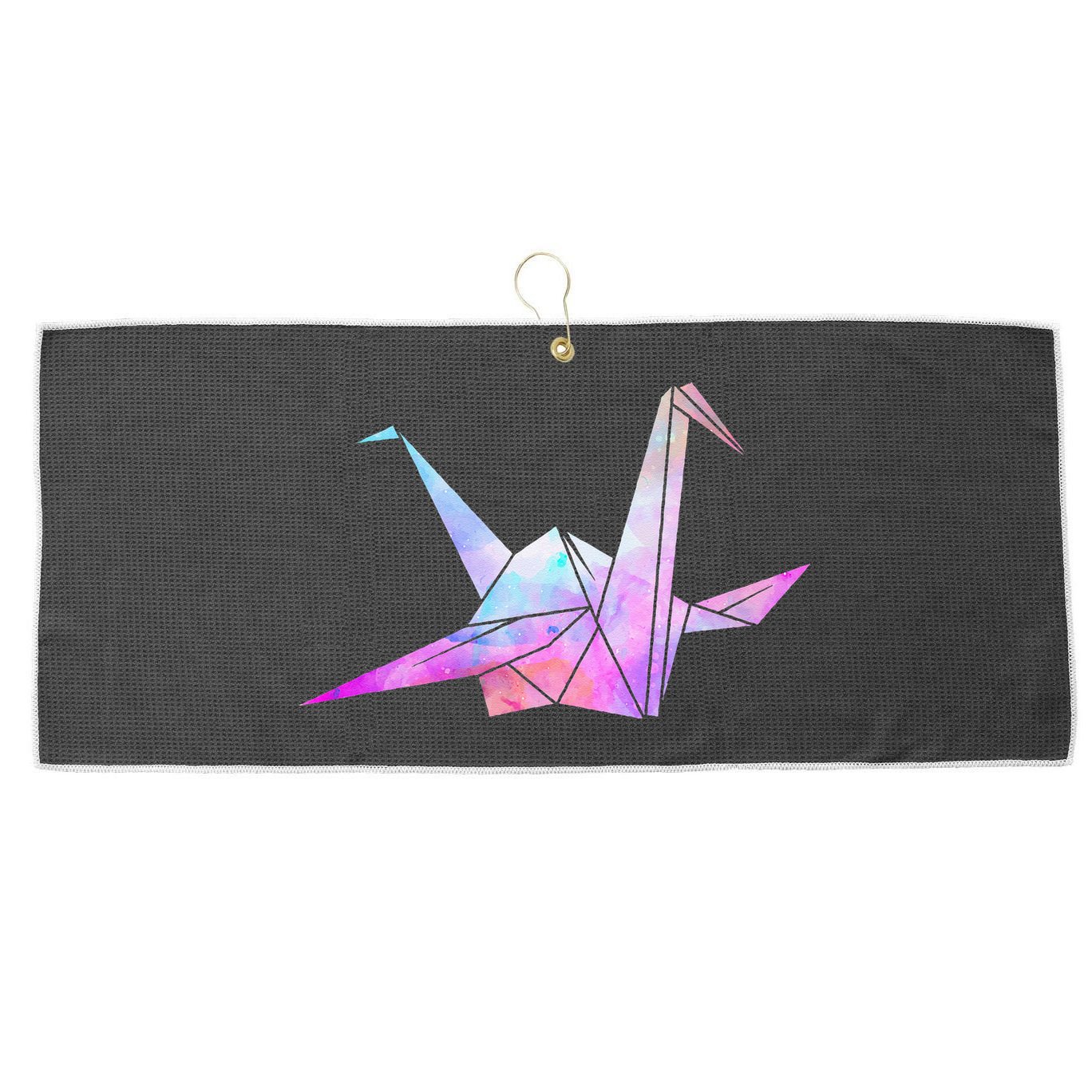 Colorful Origami Japanese Culture Art Paper Folding Cranes Large Microfiber Waffle Golf Towel