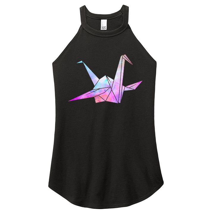 Colorful Origami Japanese Culture Art Paper Folding Cranes Women's Perfect Tri Rocker Tank