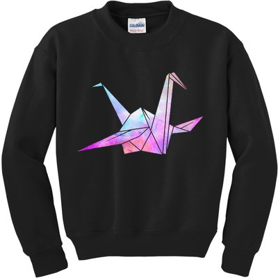Colorful Origami Japanese Culture Art Paper Folding Cranes Kids Sweatshirt