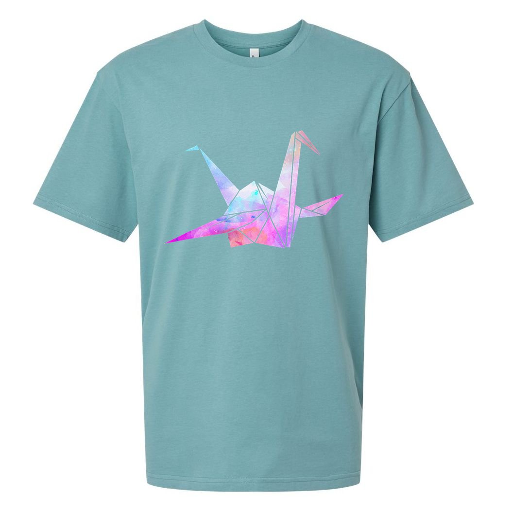 Colorful Origami Japanese Culture Art Paper Folding Cranes Sueded Cloud Jersey T-Shirt