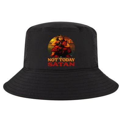Christian Outfit Jesus Devil Comic Graphic Not Today Satan Cool Comfort Performance Bucket Hat