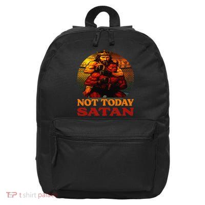 Christian Outfit Jesus Devil Comic Graphic Not Today Satan 16 in Basic Backpack