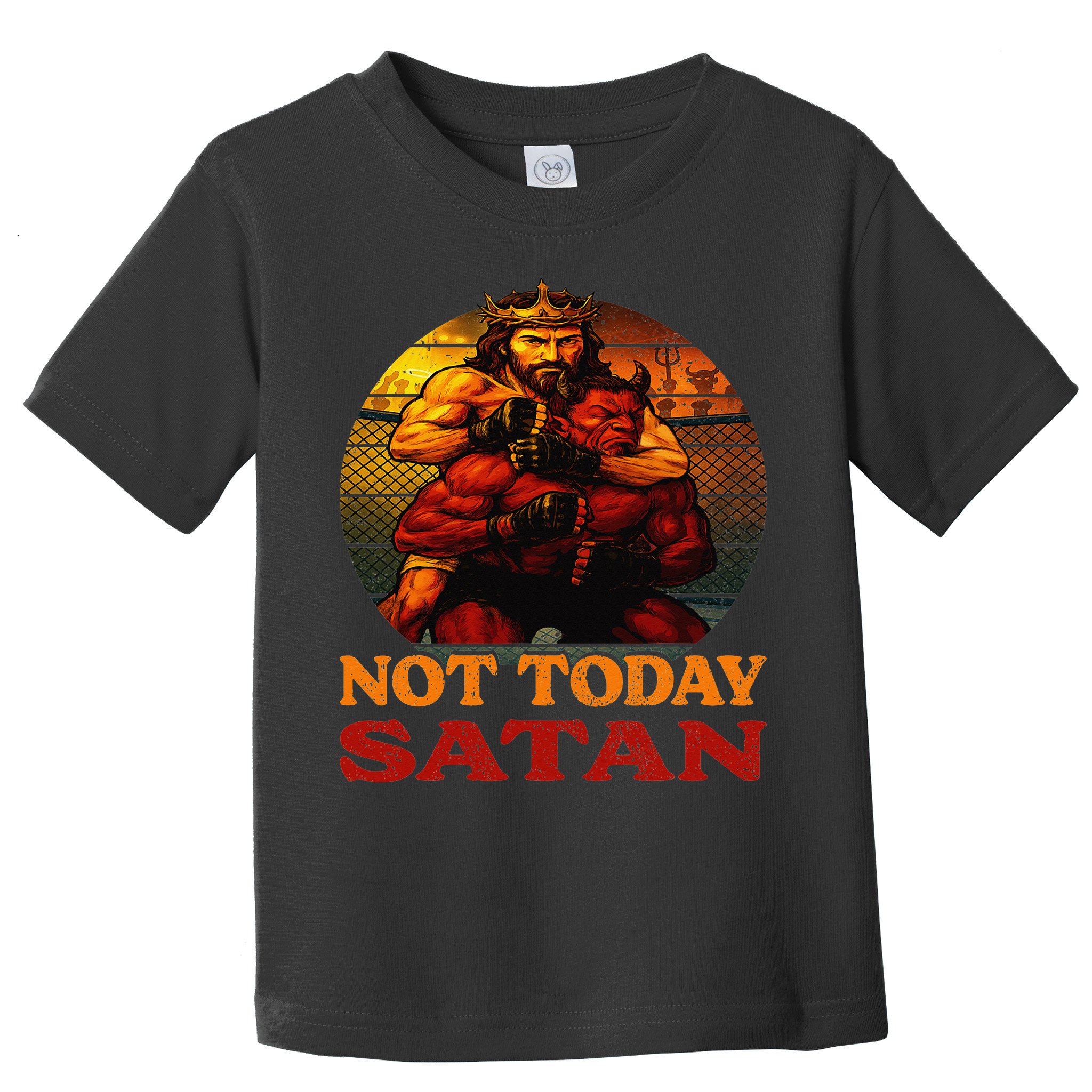 Christian Outfit Jesus Devil Comic Graphic Not Today Satan Toddler T-Shirt