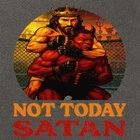 Christian Outfit Jesus Devil Comic Graphic Not Today Satan Cotton Canvas Backpack