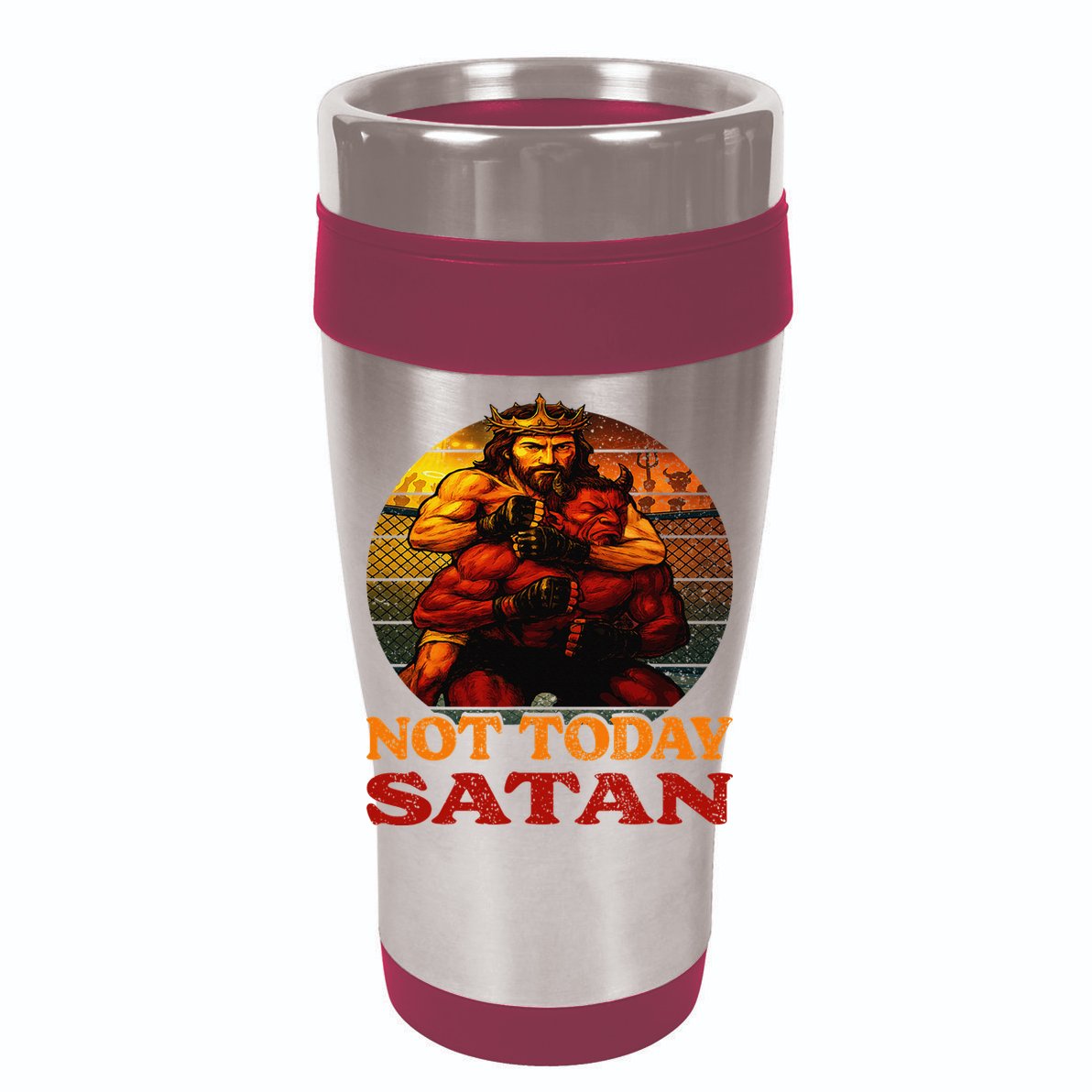 Christian Outfit Jesus Devil Comic Graphic Not Today Satan Vector Backpack