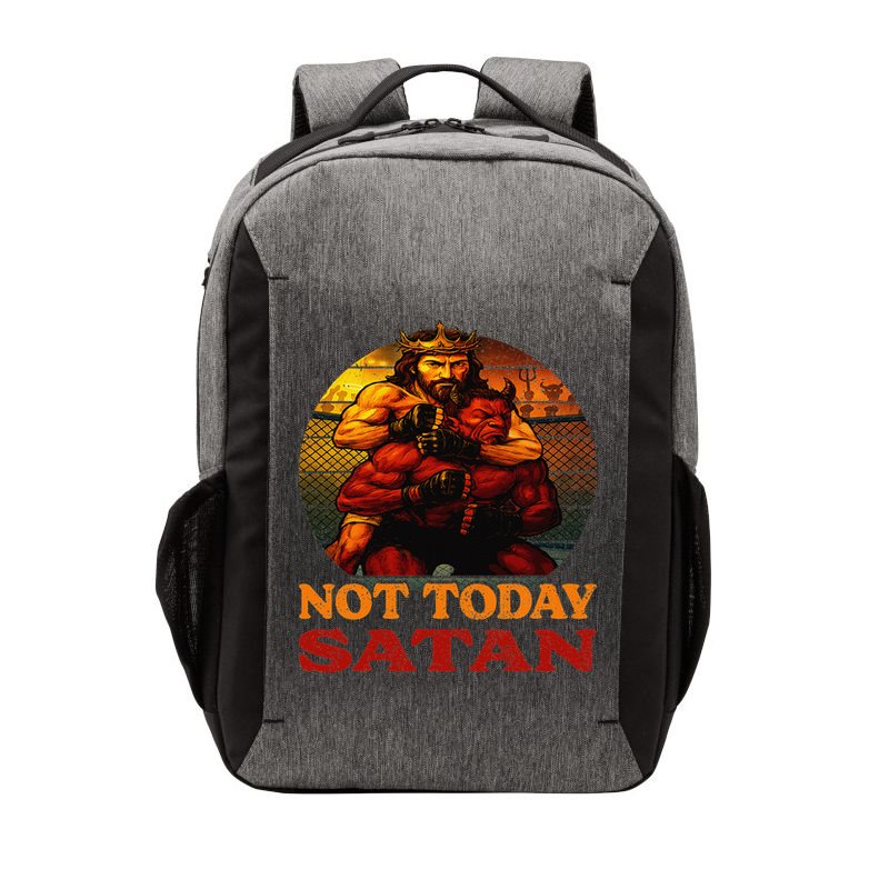 Christian Outfit Jesus Devil Comic Graphic Not Today Satan Vector Backpack
