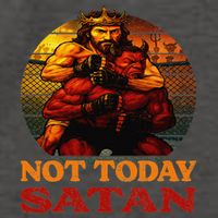 Christian Outfit Jesus Devil Comic Graphic Not Today Satan Vector Backpack