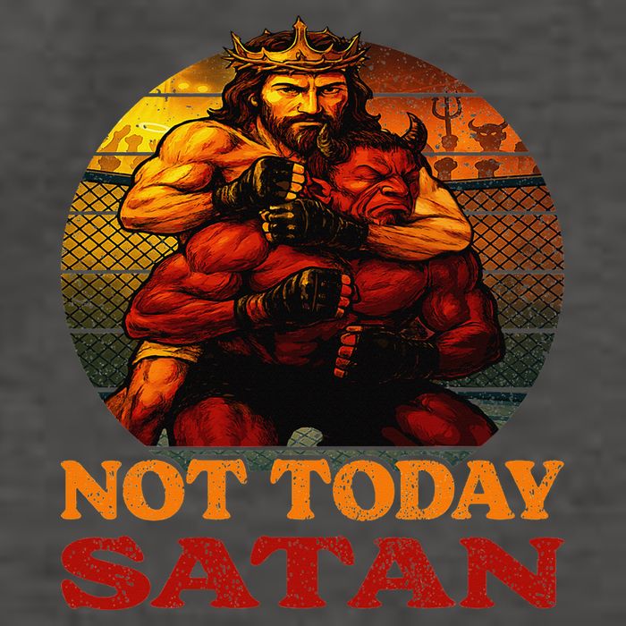 Christian Outfit Jesus Devil Comic Graphic Not Today Satan Vector Backpack