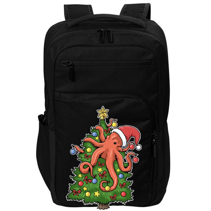 Christmas Octopus Kraken Squid Merry Christmas Tree Impact Tech Backpack