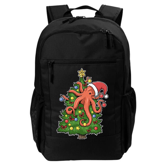 Christmas Octopus Kraken Squid Merry Christmas Tree Daily Commute Backpack