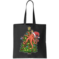 Christmas Octopus Kraken Squid Merry Christmas Tree Tote Bag