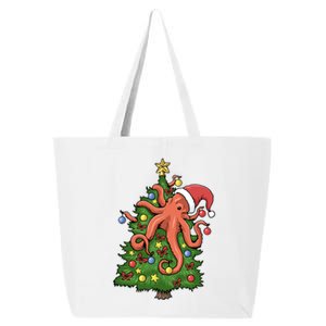 Christmas Octopus Kraken Squid Merry Christmas Tree 25L Jumbo Tote