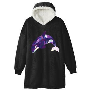 Cool Orca Killer Whale Geometric Art Wildlife Animal Lovers Hooded Wearable Blanket