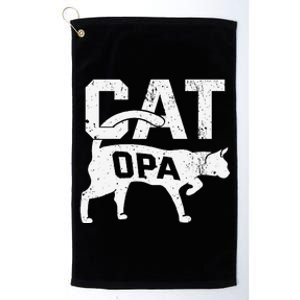 Cat Opa Kitten Pet Owner Meow Fathers Day Platinum Collection Golf Towel