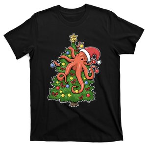 Christmas Octopus Kraken Squid Merry Christmas Tree T-Shirt