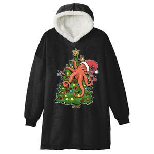 Christmas Octopus Kraken Squid Merry Christmas Tree Hooded Wearable Blanket