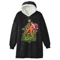 Christmas Octopus Kraken Squid Merry Christmas Tree Hooded Wearable Blanket