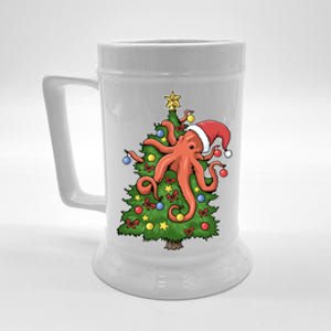 Christmas Octopus Kraken Squid Merry Christmas Tree Beer Stein