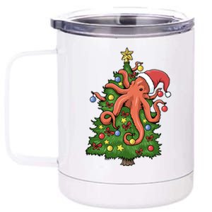 Christmas Octopus Kraken Squid Merry Christmas Tree 12 oz Stainless Steel Tumbler Cup