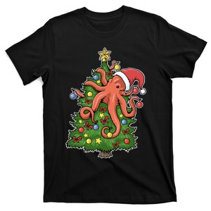 Christmas Octopus Kraken Squid Merry Christmas Tree T-Shirt