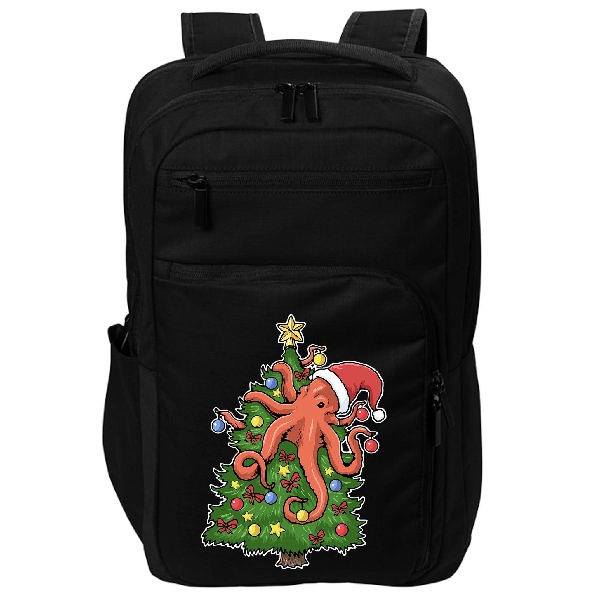 Christmas Octopus Kraken Squid Merry Christmas Tree Impact Tech Backpack