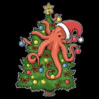 Christmas Octopus Kraken Squid Merry Christmas Tree Drawstring Bag