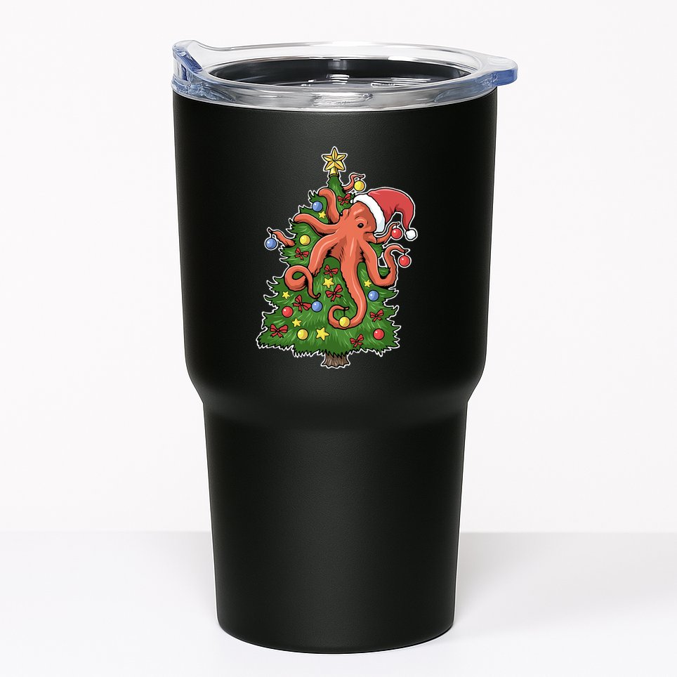 Christmas Octopus Kraken Squid Merry Christmas Tree Tumbler