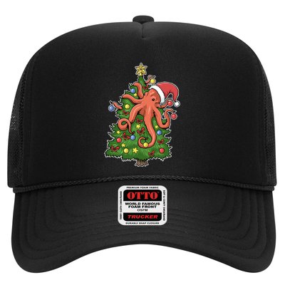 Christmas Octopus Kraken Squid Merry Christmas Tree Trucker Hat