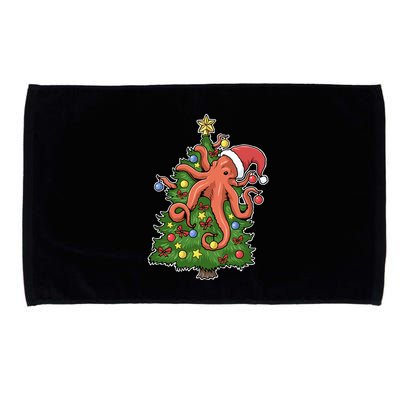 Christmas Octopus Kraken Squid Merry Christmas Tree Microfiber Hand Towel