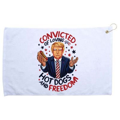 Convicted Of Loving Hot Dogs And Freedom Grommeted Golf Towel