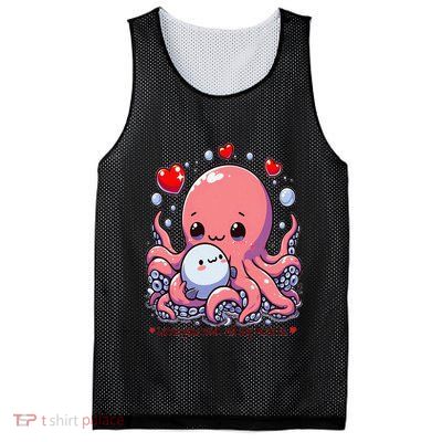 Cute Octopus Love You With All My Hearts Mesh Reversible Basketball Jersey Tank