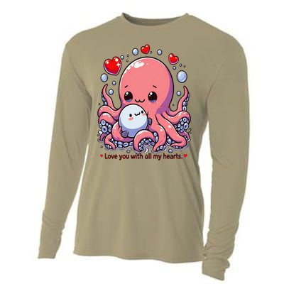 Cute Octopus Love You With All My Hearts Cooling Performance Long Sleeve Crew