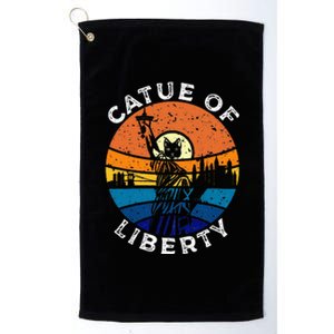 Catue Of Liberty Cat Statue Of Liberty New York City Platinum Collection Golf Towel