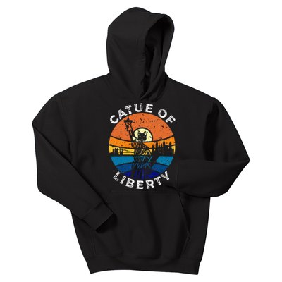 Catue Of Liberty Cat Statue Of Liberty New York City Kids Hoodie