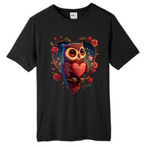 Cute Owl Lover Valentines Day Cute Owl Art Animal Graphic Tall Fusion ChromaSoft Performance T-Shirt