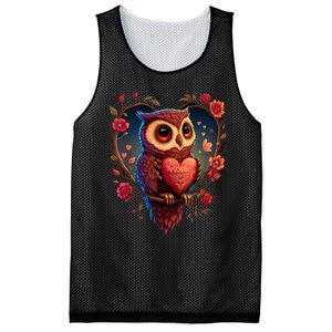 Cute Owl Lover Valentines Day Cute Owl Art Animal Graphic Mesh Reversible Basketball Jersey Tank