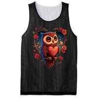 Cute Owl Lover Valentines Day Cute Owl Art Animal Graphic Mesh Reversible Basketball Jersey Tank