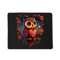 Cute Owl Lover Valentines Day Cute Owl Art Animal Graphic Mousepad