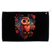 Cute Owl Lover Valentines Day Cute Owl Art Animal Graphic Grommeted Golf Towel