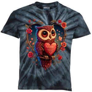 Cute Owl Lover Valentines Day Cute Owl Art Animal Graphic Kids Tie-Dye T-Shirt