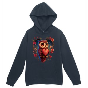 Cute Owl Lover Valentines Day Cute Owl Art Animal Graphic Urban Pullover Hoodie