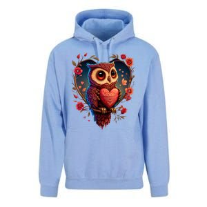 Cute Owl Lover Valentines Day Cute Owl Art Animal Graphic Unisex Surf Hoodie