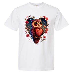 Cute Owl Lover Valentines Day Cute Owl Art Animal Graphic Garment-Dyed Heavyweight T-Shirt