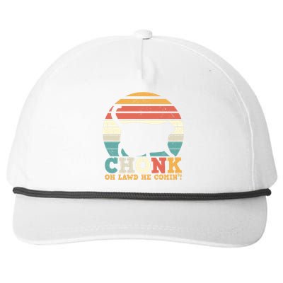 Chonk Oh Lawd He Comin' Cat Scale Meme Funny Cat Lover Cat Day Snapback Five-Panel Rope Hat