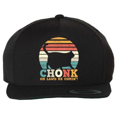 Chonk Oh Lawd He Comin' Cat Scale Meme Funny Cat Lover Cat Day Wool Snapback Cap